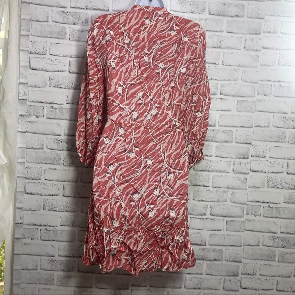 All Saints Alise Kazuno Floral Print Drawstring Dress 8 - Picture 6 of 13